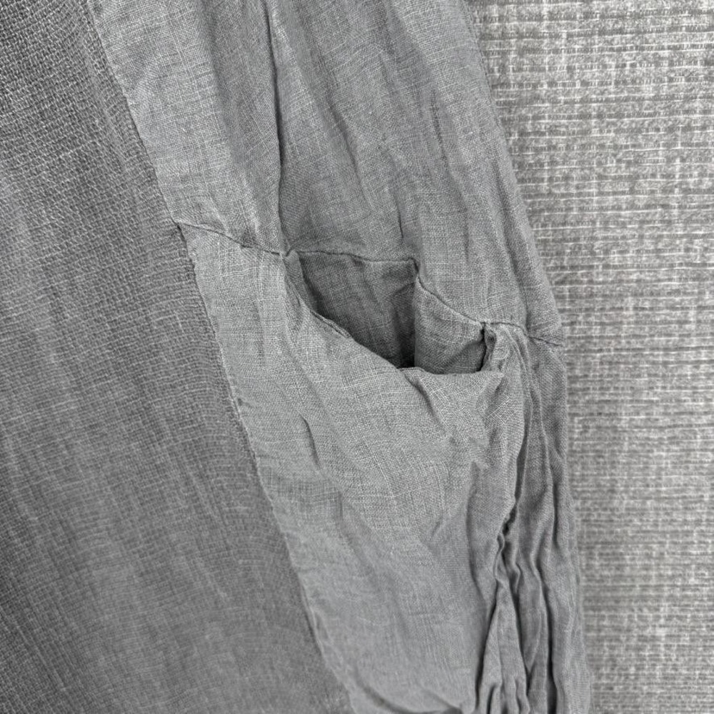 Meo Meli Pants Womens M Gray Harem Linen Cotton Elastic Waist Pockets Relaxed - Picture 5 of 9